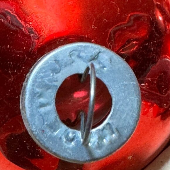 Vintage 1950s Glass Christmas Ornaments Red & Silver Set Of 11 - Picture 3 of 13